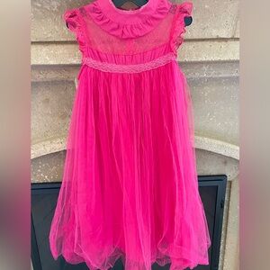 Hot Pink Tulle and Lace Dress
